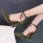 Betaalbare Nude Toevallig Damesschoenen 2020 Suede Enkelband 10 cm Dikke Hak Spitse Neus Hakken