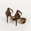 Fashion Brown Street Wear Leopard Print Womens Sandals 2020 Ankle Strap 10 cm Stiletto Heels Pointed Toe Sandals