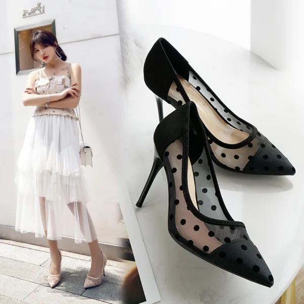 Mode Beige Rendez-vous Tachetée Escarpins 2020 9 cm Talons Aiguilles À Bout Pointu Escarpins