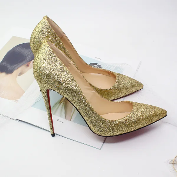Sparkly Black Evening Party Sequins Pumps 2020 12 cm Stiletto Heels Pointed Toe Pumps