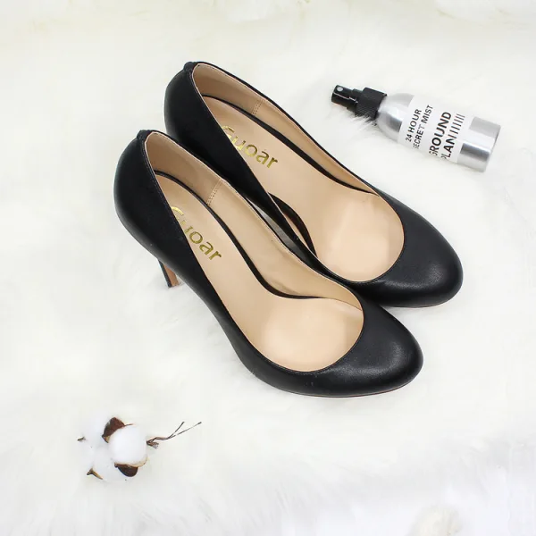 Modest / Simple Black Office Pumps 2020 12 cm Stiletto Heels Pointed Toe OL Pumps