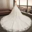 Chic / Beautiful Champagne Wedding Dresses 2018 Ball Gown Lace Appliques Sequins Scoop Neck Backless 3/4 Sleeve Cathedral Train Wedding