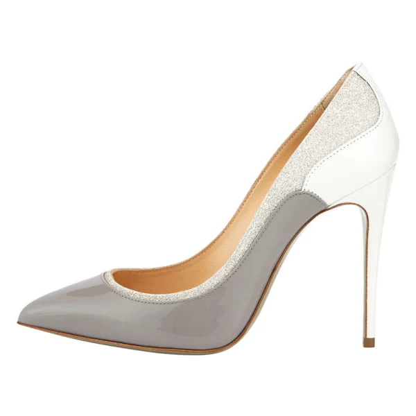 Fashion Two Tone Black Evening Party Pumps 2020 Sequins 10 cm Stiletto Heels Pointed Toe Pumps
