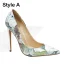 Unique Weiß Strassenmode Gekritzel Pumps 2020 12 cm Stilettos Spitzschuh Pumps