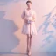 Chic / Beautiful Blushing Pink Homecoming Tassel Graduation Dresses 2020 A-Line / Princess V-Neck 1/2 Sleeves Backless Short Formal Dresses