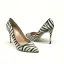 Chic / Beautiful Black White Zebra Pattern Street Wear Pumps 2020 10 cm Stiletto Heels Pointed Toe Pumps