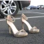 Schlicht Schwarz Freizeit Wildleder Sandalen Damen 2020 Knöchelriemen 10 cm Stilettos Peeptoes Sandaletten