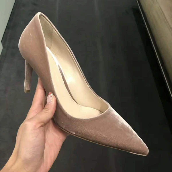 Modest / Simple Ink Blue Office OL Pumps 2020 Suede 6 cm Stiletto Heels Pointed Toe Pumps