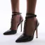 Abordable Mode Noire Désinvolte Sandales Femme 2020 T-Strap 12 cm Talons Aiguilles À Bout Pointu Sandales