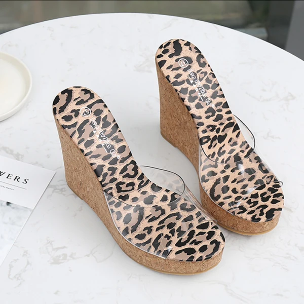 Transparent Aprikos / Beige Stranden Sandaler Dam 2020 11 cm Kilklackar Peep Toe Sandaler
