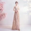 Fashion Gold Evening Dresses  2020 A-Line / Princess Spaghetti Straps Sequins Tassel Sleeveless Backless Floor-Length / Long Formal Dresses