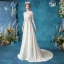 Abordable Ivoire Robe De Mariée 2020 Princesse Encolure Dégagée Perlage Cristal Perle En Dentelle Fleur Sans Manches Train De Balayage