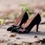 Chic / Belle Noire Vêtement de rue Daim Escarpins 2020 Brodé 7 cm Talons Aiguilles À Bout Pointu Escarpins