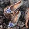 Chinese style White Embroidered Pumps 2020 9 cm Stiletto Heels Pointed Toe Pumps