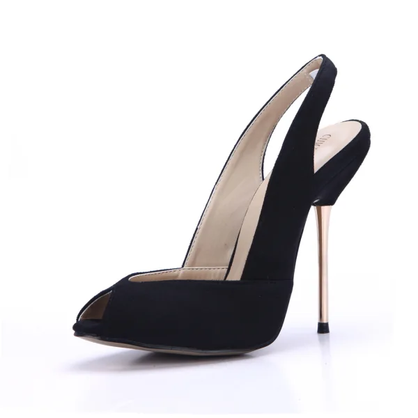 Schlicht Burgunderrot Familienfeier Slingpumps Sandalen Damen 2020 11 cm Stilettos Peeptoes Sandaletten