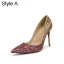 Glittrande Silver Afton Glittriga / Glitter Paljetter Pumps 2021 Läder 10 cm Stilettklackar Spetsiga Pumps Högklackade