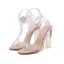 Sexy Schwarz Flitterwochen Sandalen Damen 2020 Knöchelriemen 10 cm Thick Heels Peeptoes Sandaletten