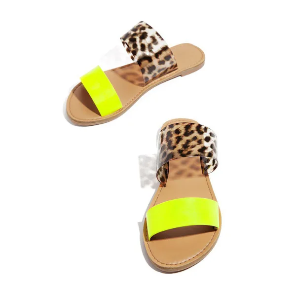 Mode Multi-Couleurs Désinvolte Été Plate Pantoufle & Tongs 2020 Motif Peau De Serpent Peep Toes / Bout Ouvert Plat Chaussures Femmes