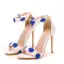 Chic / Beautiful White Outdoor / Garden Womens Sandals 2020 Pearl Lace Flower 11 cm Stiletto Heels Open / Peep Toe Sandals