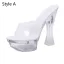 Transparent Sexy Blanche Voyage de noces Sandales Femme 2020 Bride Cheville 14 cm Talons Épais Peep Toes / Bout Ouvert Sandales