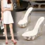 Transparent Yellow Rave Club Womens Sandals 2020 15 cm Wedges Open / Peep Toe Sandals