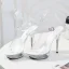 Sexy Blanche Club de carnaval Cristal Sandales Femme 2020 Bride Cheville 13 cm Talons Aiguilles Peep Toes / Bout Ouvert Sandales