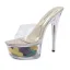 Chic / Beautiful Silver Casual Crystal Womens Sandals 2020 15 cm Stiletto Heels Open / Peep Toe Sandals