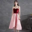 Chic / Belle Rouge Satin Asymétrique Robe De Cocktail 2021 Princesse Daim Bustier Noeud Sans Manches Dos Nu Cocktail Robe De Ceremonie