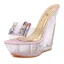 Charming Gold Cocktail Party Crystal Womens Sandals 2020 Rhinestone Bow 14 cm Wedges Open / Peep Toe Sandals