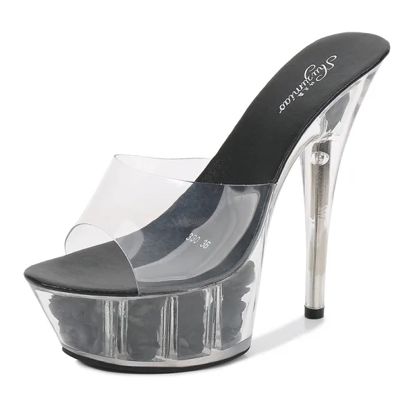 Transparent White Rave Club Womens Sandals 2020 14 cm Stiletto Heels Open / Peep Toe Sandals