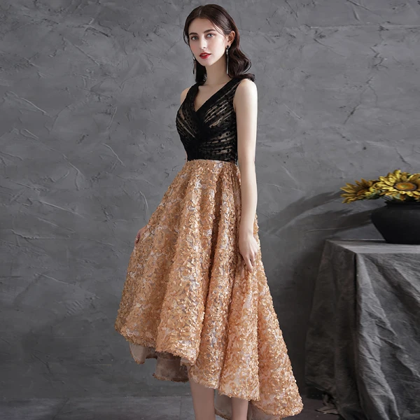 Chic Beautiful Black Homecoming Asymmetrical Cocktail Dresses Graduation Dresses 2021 Chic Beautiful Black Homecoming Asymmetrical Cocktail Dresses Graduation Dresses 2021