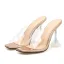 Transparent Yellow Casual Womens Sandals 2020 X-Strap 7 cm Stiletto Heels Open / Peep Toe Sandals