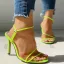 Sexy Orange Casual Womens Sandals 2020 Ankle Strap 10 cm Stiletto Heels Open / Peep Toe Sandals