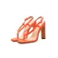 Sexy Orange Freizeit Sandalen Damen 2020 12 cm Thick Heels Peeptoes Sandaletten