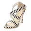 Fashion Yellow Casual Striped Womens Sandals 2020 X-Strap 11 cm Stiletto Heels Open / Peep Toe Sandals
