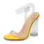 Transparent Jaune Club de carnaval Sandales Femme 2020 Bride Cheville 11 cm Talons Épais Peep Toes / Bout Ouvert Sandales
