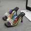 Transparent Beige Désinvolte Noeud Sandales Femme 2020 9 cm Talons Aiguilles Peep Toes / Bout Ouvert Sandales