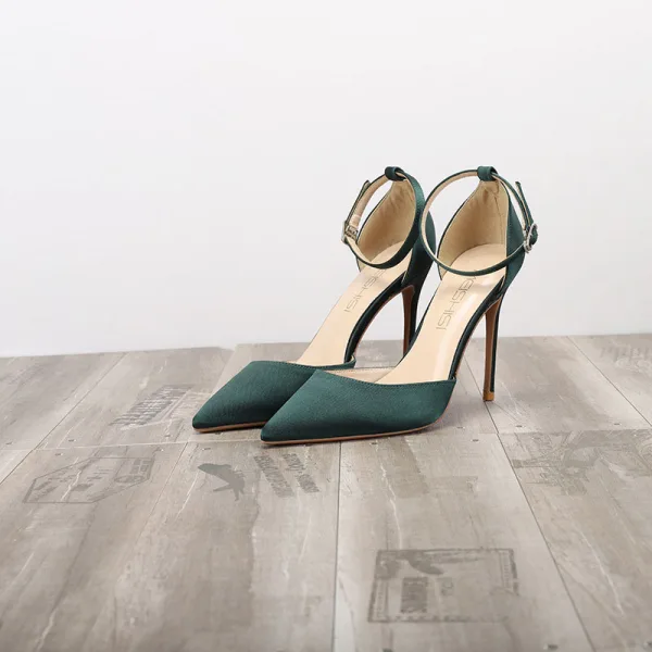 Schlicht Nude Datierung Sandalen Damen 2020 Knöchelriemen 10 cm Stilettos Spitzschuh Sandaletten