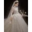 High-end White Beading Pearl Lace Flower Wedding Dresses 2022 Ball Gown High Neck Long Sleeve Backless Floor-Length / Long Wedding
