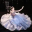 Sparkly Pool Blue Beading Sequins Birthday Flower Girl Dresses 2022 Ball Gown Scoop Neck Short Sleeve Backless Floor-Length / Long Flower Girl Dresses