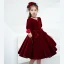 Chic / Beautiful Burgundy Suede Birthday Flower Girl Dresses 2022 A-Line / Princess V-Neck Short Sleeve Knee-Length Flower Girl Dresses