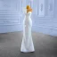 Stunning Luxury / Gorgeous White Beading Pearl Sequins Lace Flower Wedding Dresses 2022 Trumpet / Mermaid Scoop Neck Appliques Sleeveless Backless