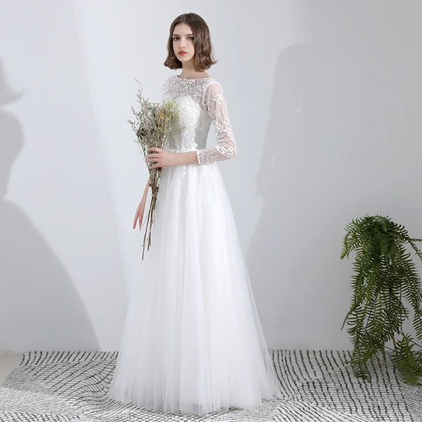 ruffled lace mini dress Champagne Floral Lace Long Sleeve Ruffle Hem Mini Dress main image 0