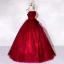Elegant Burgundy Prom Dresses 2022 Ball Gown Strapless Sleeveless Backless Bow Floor-Length / Long Formal Dresses