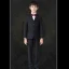 Fashion Black Long Sleeve Boys Wedding Suits 2022 Wedding Coat Pants Shirt Vest