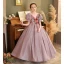 Sparkly Lavender Glitter Sequins Lace Flower Flower Girl Dresses 2022 Ball Gown Birthday Scoop Neck Short Sleeve Backless Floor-Length / Long Flower Girl Dresses