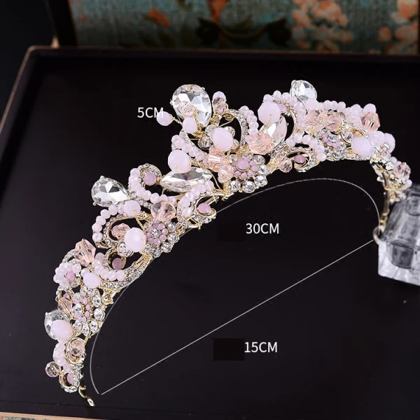Fine Sukkertøyrosa Tiara Tilbehør Brudesmykker 2017 Rhinestone Metall