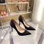 Chic / Beautiful Black Office Leather Satin Pumps 2022 12 cm Stiletto Heels Pointed Toe Pumps High Heels