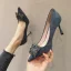 Schöne Schwarz Strass Wildleder Ball Pumps 2022 8 cm Stilettos Spitzschuh Pumps Hochhackige
