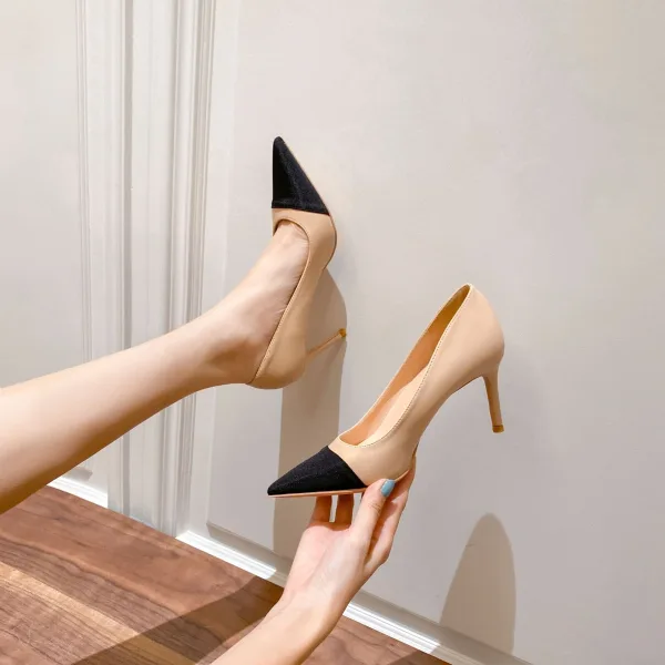 Simple Nues Désinvolte Escarpins 2022 8 cm Talons Aiguilles À Bout Pointu Escarpins Talons Hauts